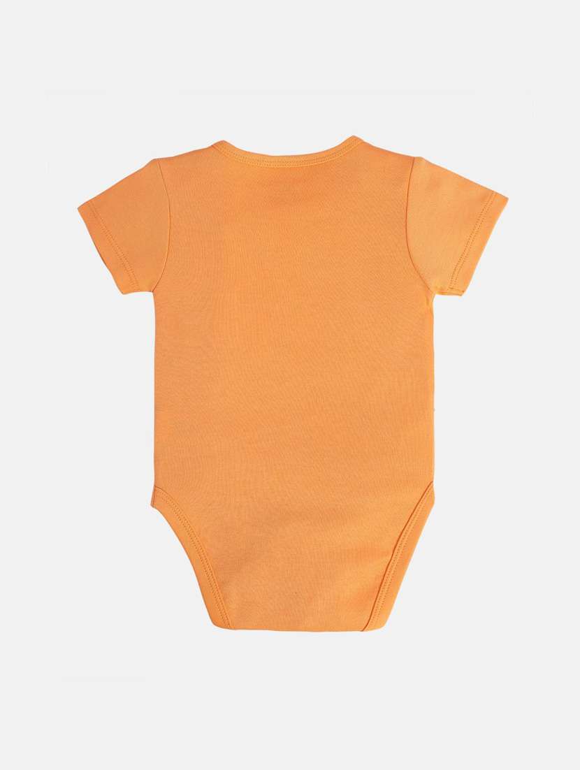 kids orange printed round neck onesies - 21841222 -  Standard Image - 2