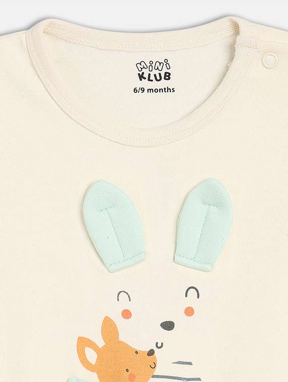 kids cream printed round neck romper - 21841250 -  Standard Image - 2