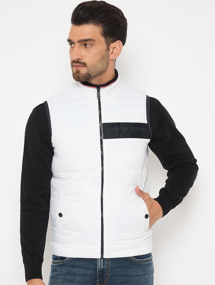 men white solid sleeveless puffer jacket - 21841378 - Zoom Image - 0