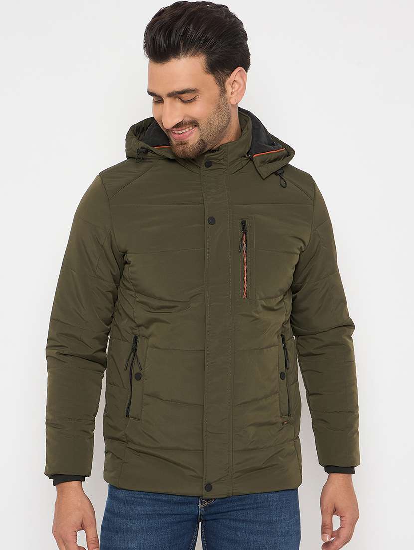 men solid long sleeve bomber jacket