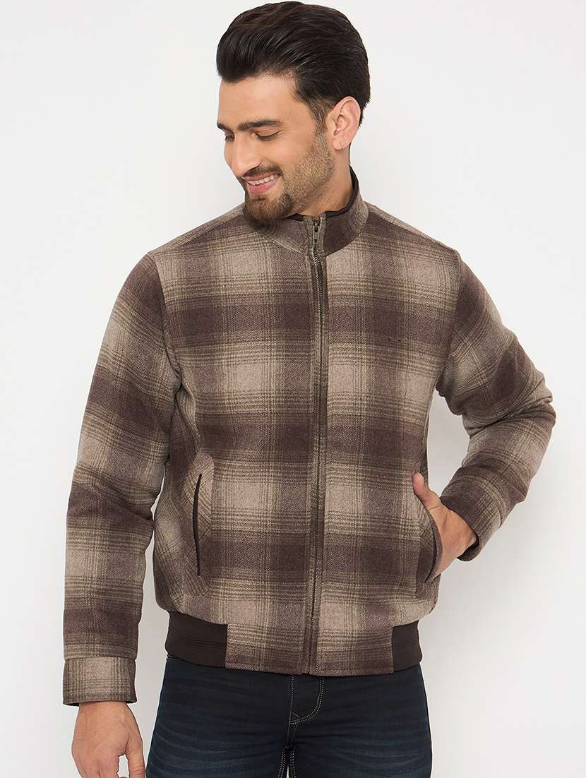 men solid long sleeve casual jacket
