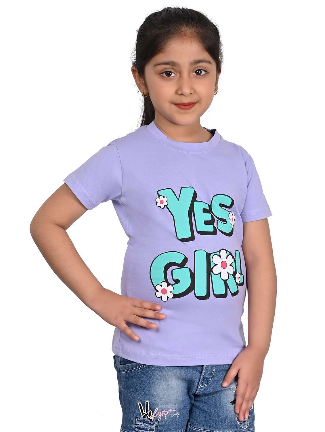 girls lavender printed short sleeve t-shirt - 21841430 -  Standard Image - 2