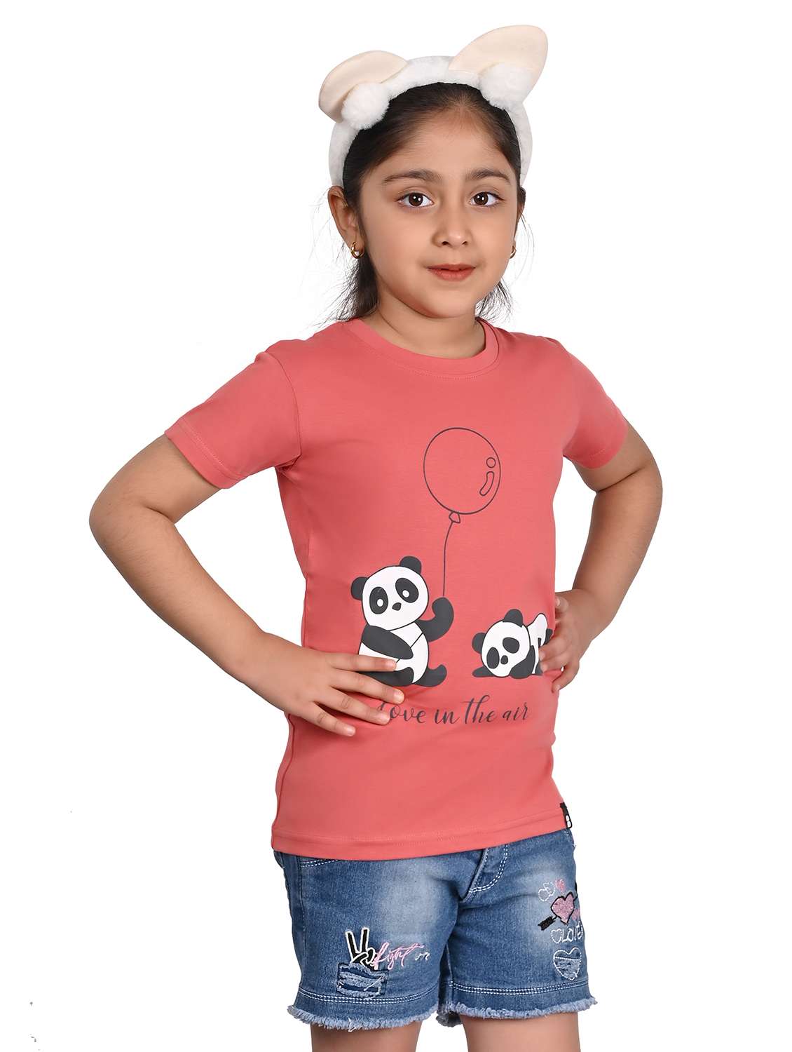 girls front print round neck tee - 21841432 -  Standard Image - 2