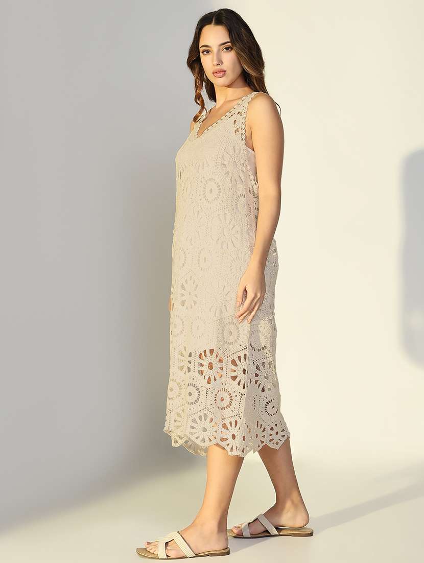 women sleeveless a-line crochet dress - 21841471 -  Standard Image - 2