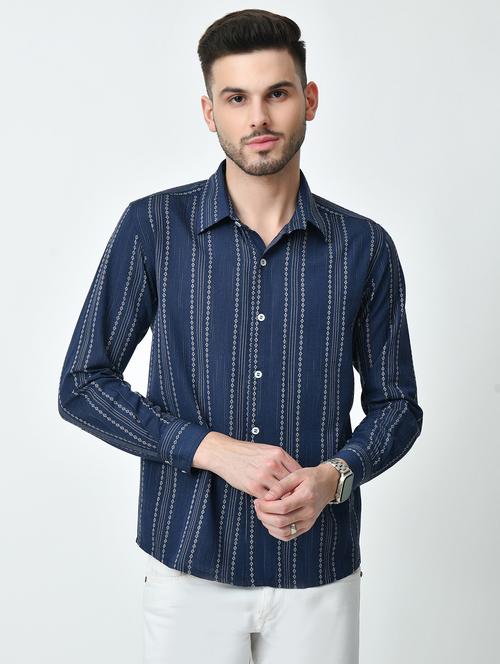 men striped long sleeve regular fit casual shirt - 21841544 -  Standard Image - 0