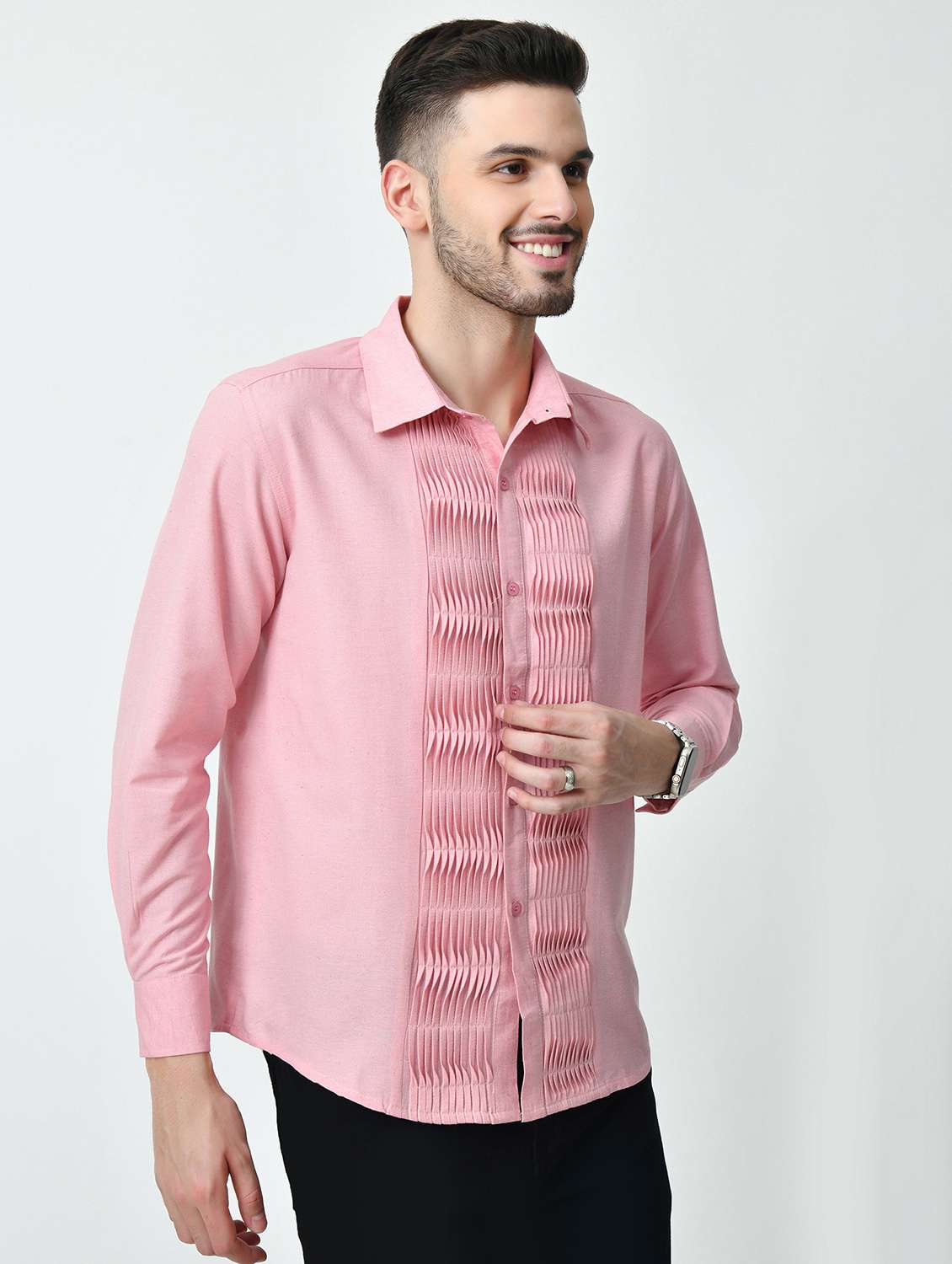 men solid long sleeve regular fit casual shirt - 21841549 -  Standard Image - 2