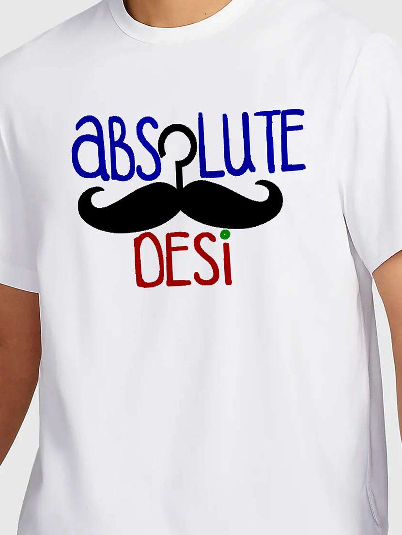 men white front print regular fit t-shirt - 21841559 -  Standard Image - 2