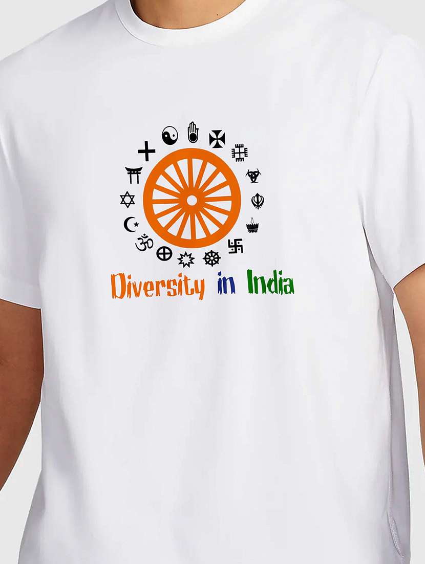 men white round neck regular fit t-shirt - 21841583 -  Standard Image - 2