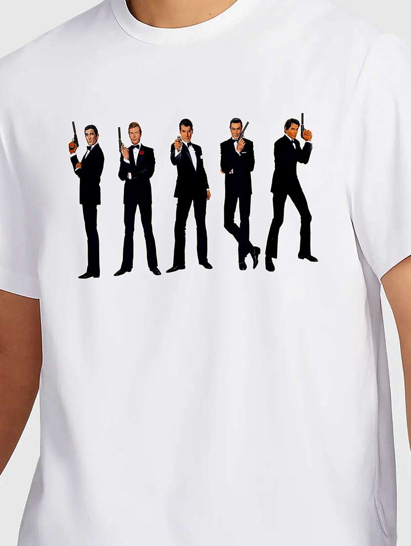 men white round neck regular fit t-shirt - 21841603 - Standard Image - 2