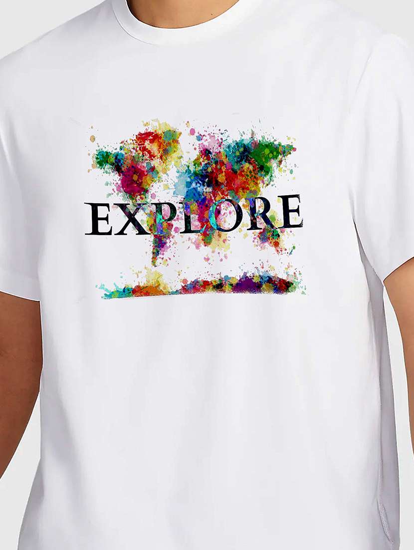 men white round neck regular fit t-shirt - 21841606 -  Standard Image - 2