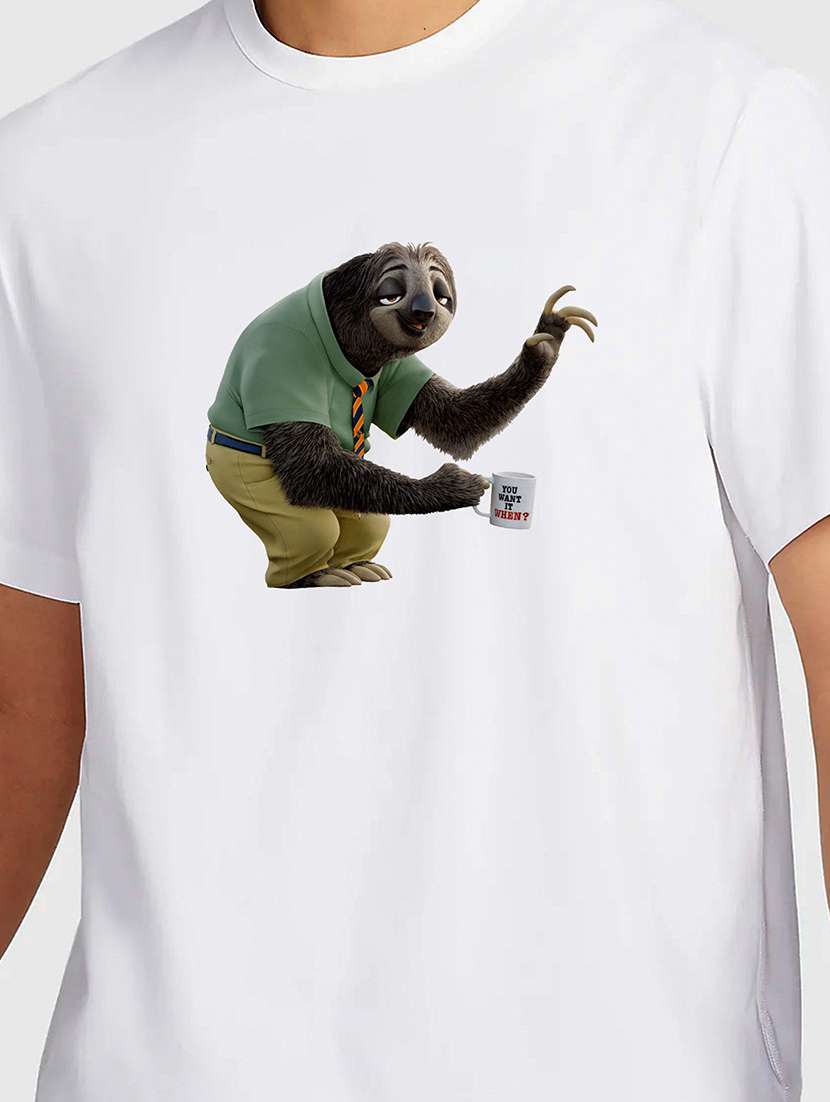 men white round neck regular fit t-shirt - 21841629 -  Standard Image - 2