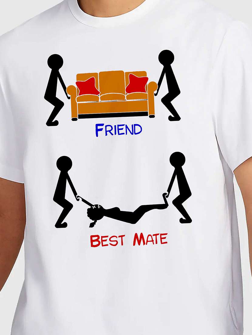 men white round neck regular fit t-shirt - 21841650 - Standard Image - 2