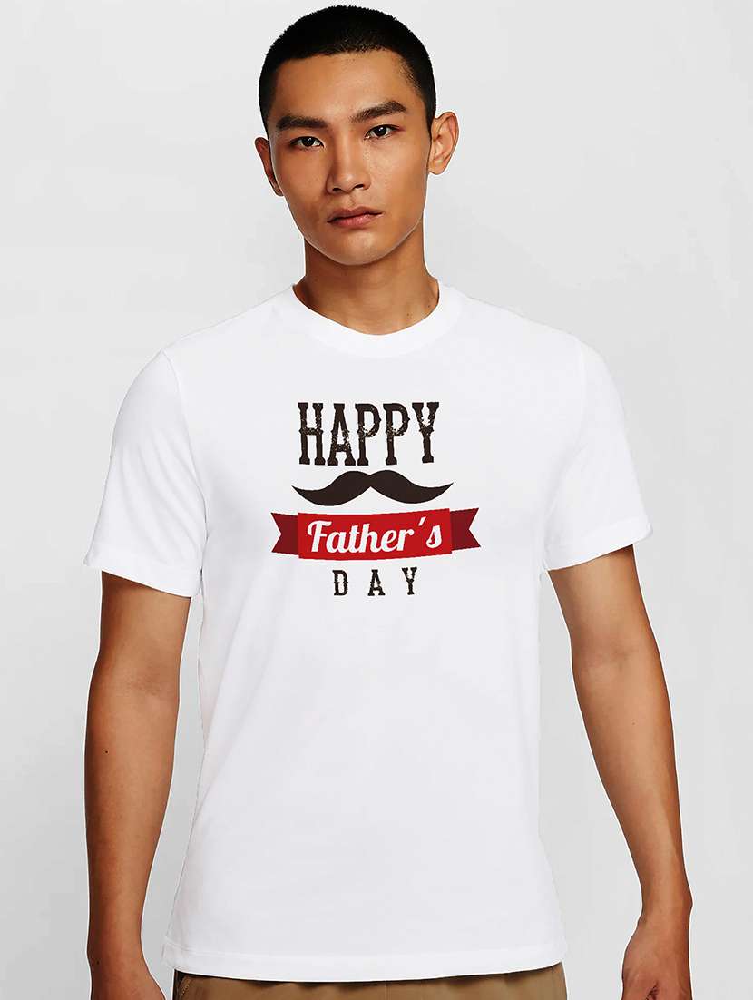 men white round neck regular fit t-shirt