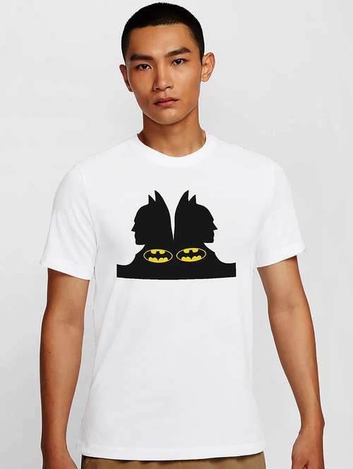 Men White Round Neck Regular Fit T Shirt