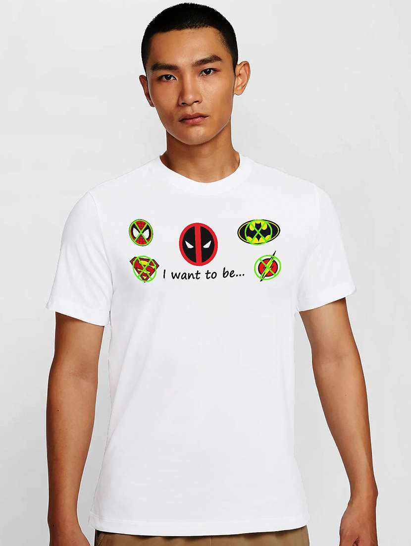 men white round neck regular fit t-shirt