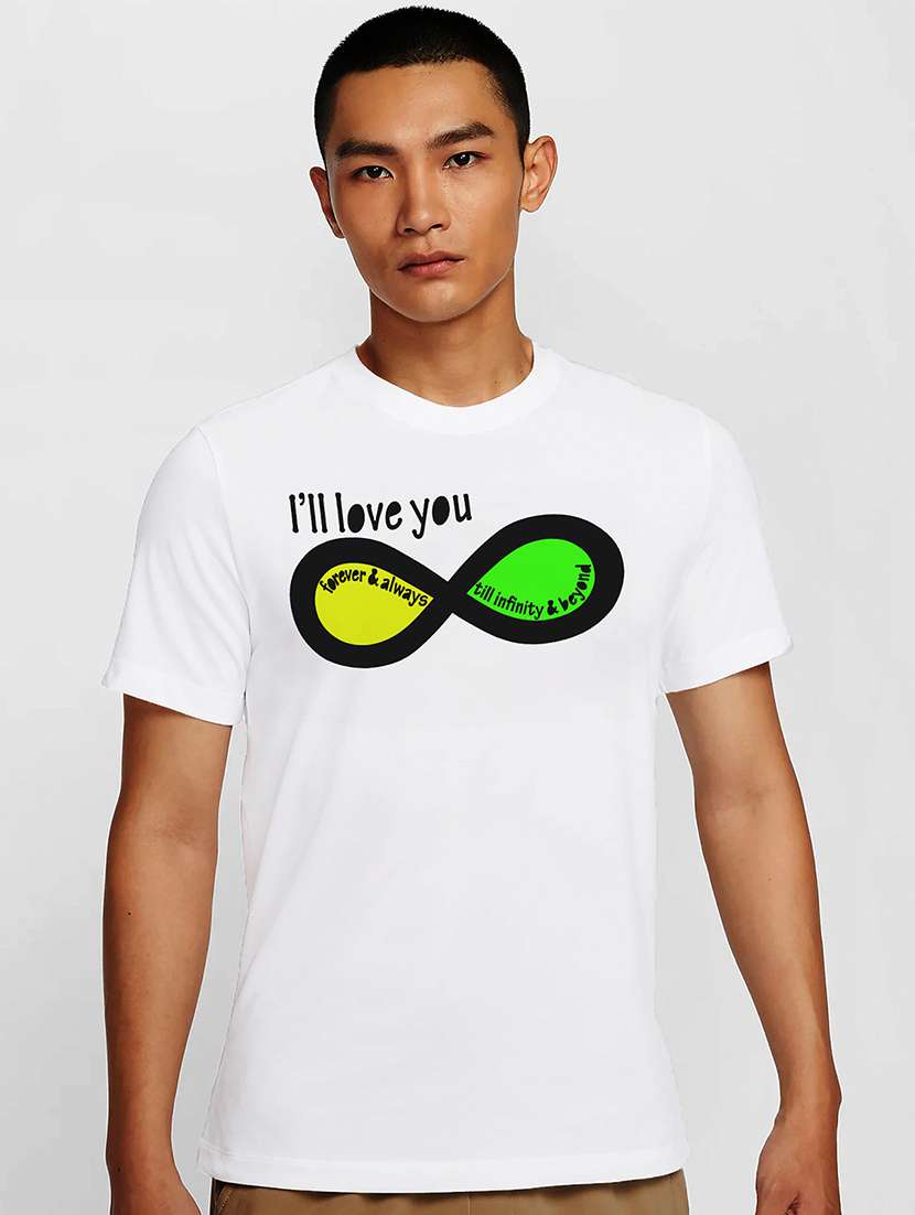 men white round neck regular fit t-shirt