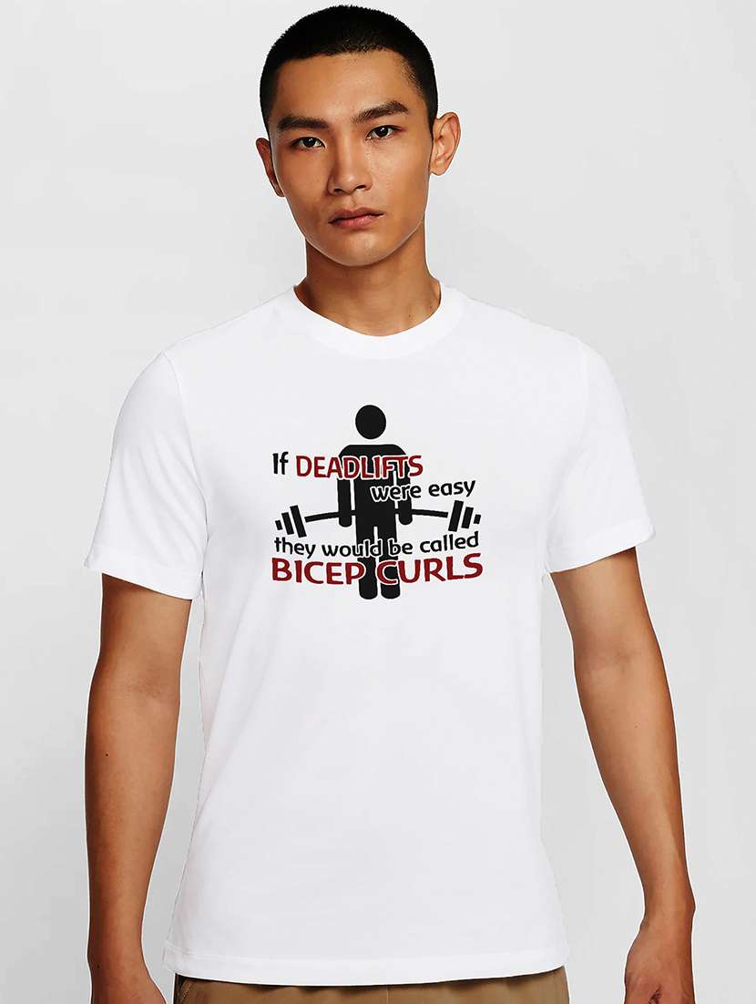 men white round neck regular fit t-shirt
