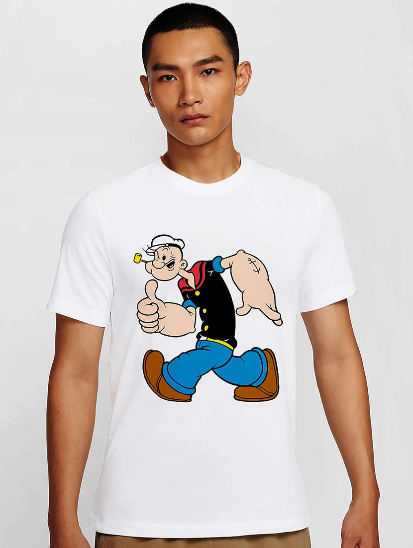 men white round neck regular fit t-shirt