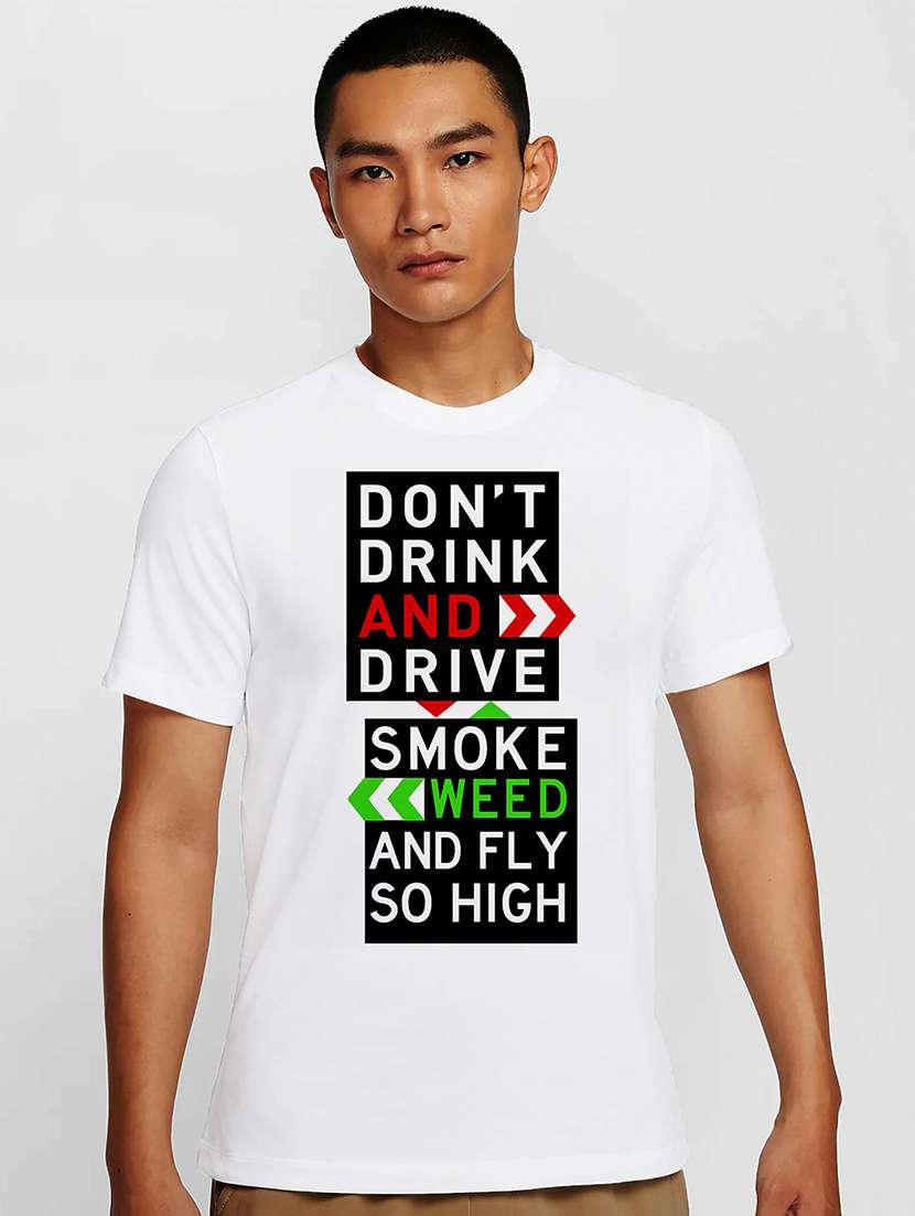 men white round neck regular fit t-shirt