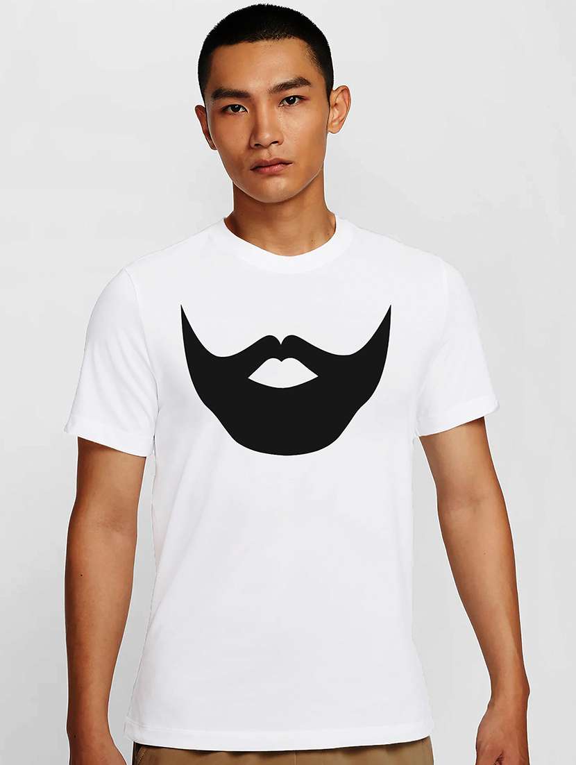 men white round neck regular fit t-shirt