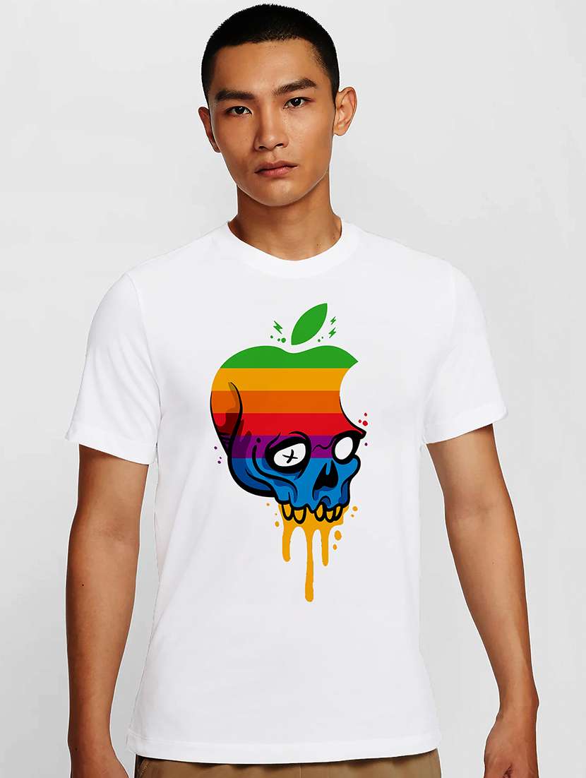 men white round neck regular fit t-shirt