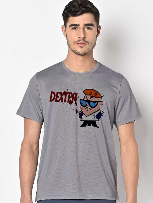 men grey round neck regular fit t-shirt - 21842234 -  Standard Image - 0