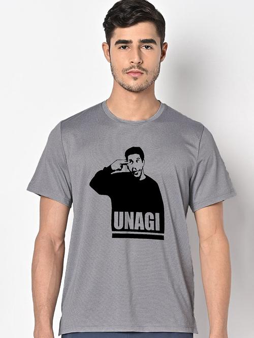 men grey round neck regular fit t-shirt - 21842337 -  Standard Image - 0