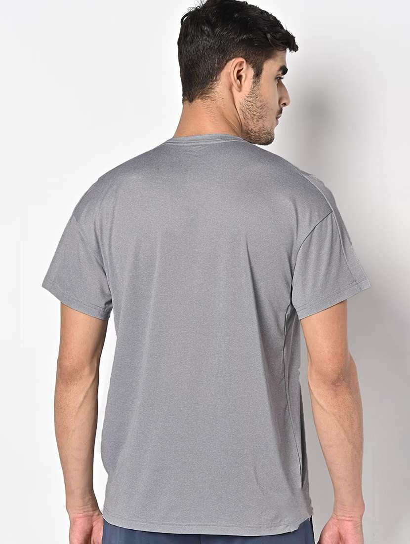 men grey round neck regular fit t-shirt - 21842373 - Standard Image - 2