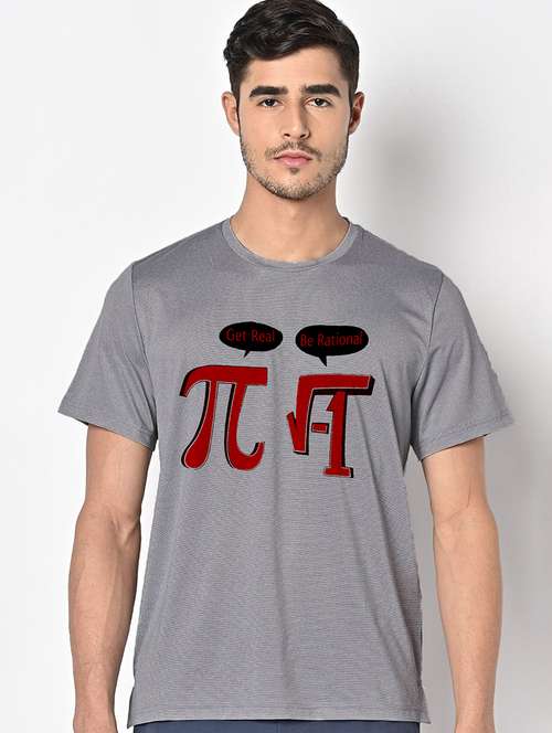 men grey round neck regular fit t-shirt - 21842407 -  Standard Image - 0