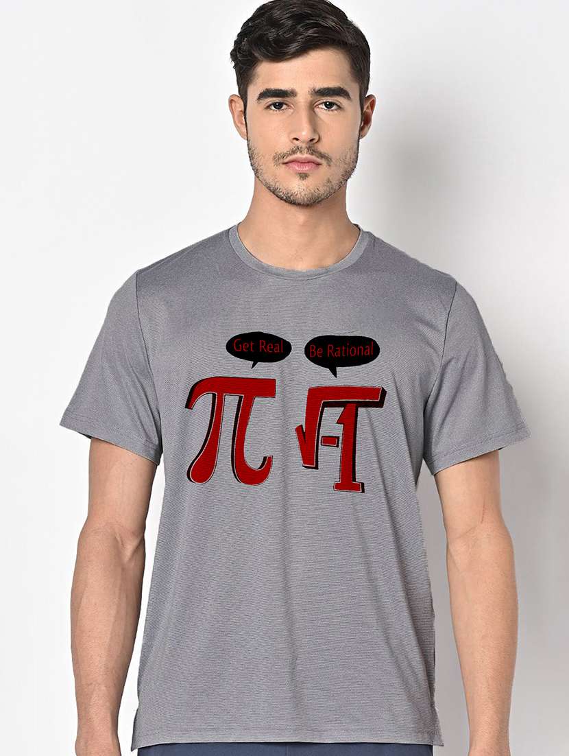 men grey round neck regular fit t-shirt