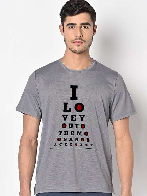 men grey round neck regular fit t-shirt - 21842501 -  Standard Image - 0