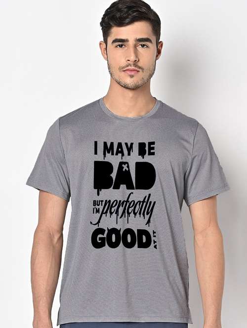 men grey round neck regular fit t-shirt - 21842502 -  Standard Image - 0