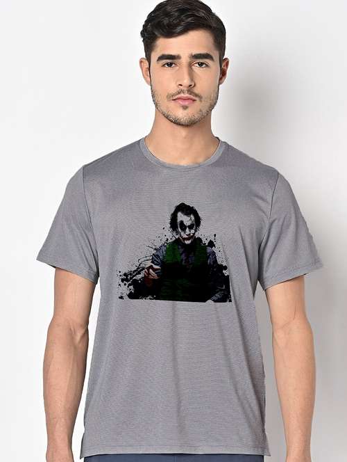 men grey round neck regular fit t-shirt - 21842549 -  Standard Image - 0