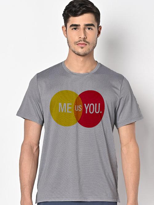 men grey round neck regular fit t-shirt - 21842605 - Standard Image - 0