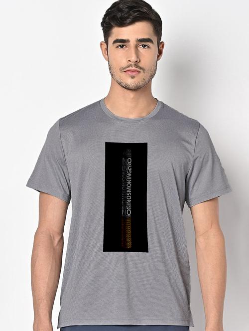 men grey round neck regular fit t-shirt - 21842637 -  Standard Image - 0