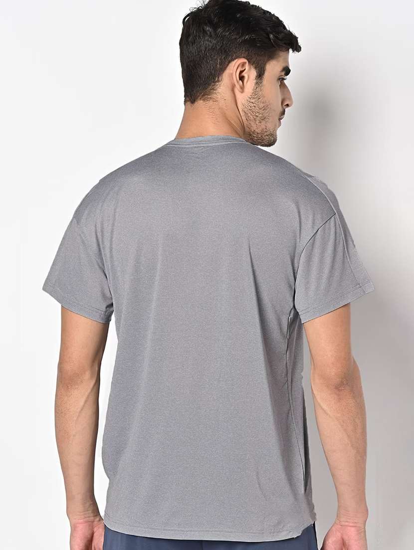 men grey round neck regular fit t-shirt - 21842802 - Standard Image - 2