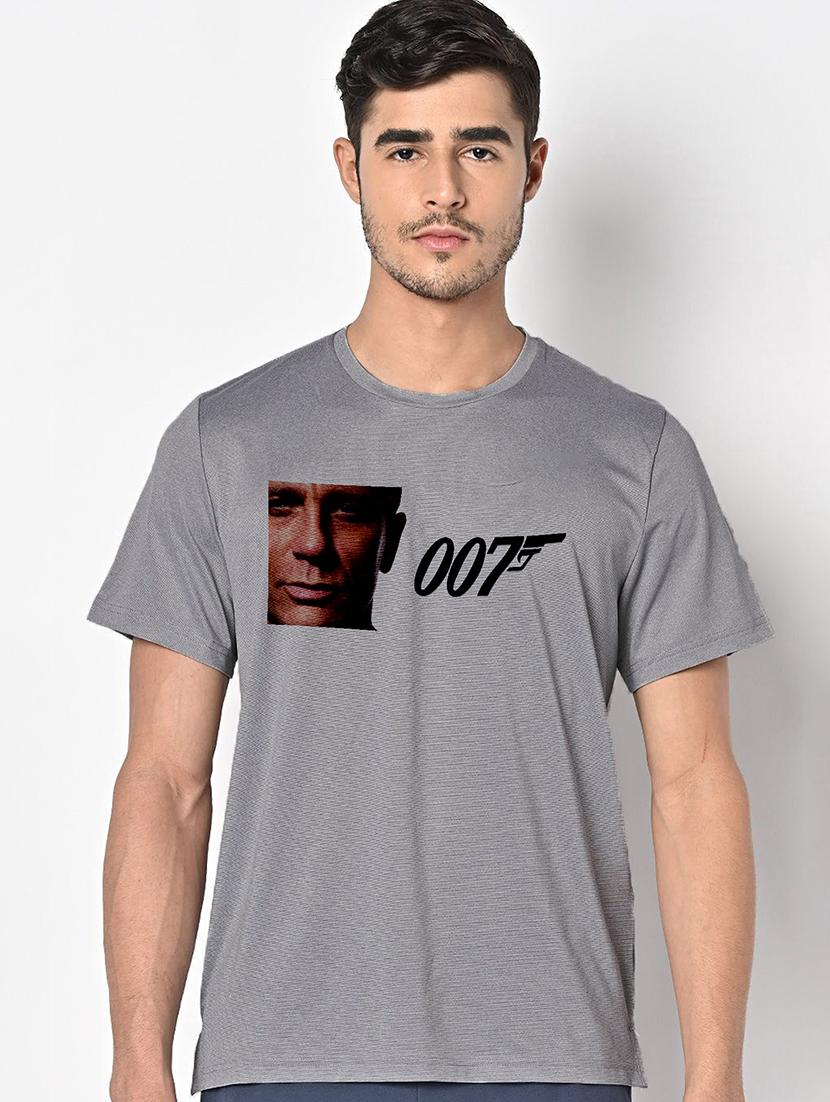 men grey round neck regular fit t-shirt - 21842856 - Zoom Image - 0