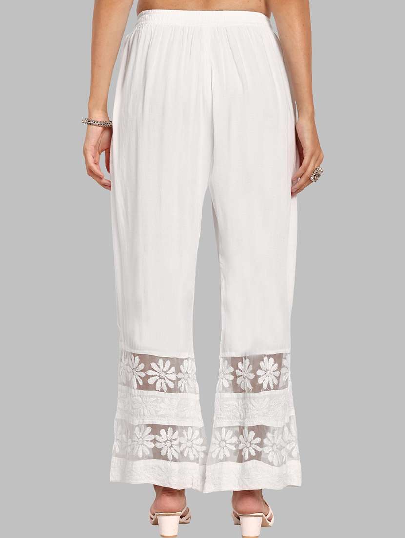 women embroidered hem straight palazzo - 21842873 -  Standard Image - 2