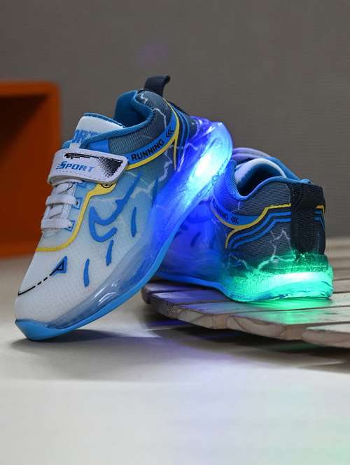 boys blue lace up sports shoe