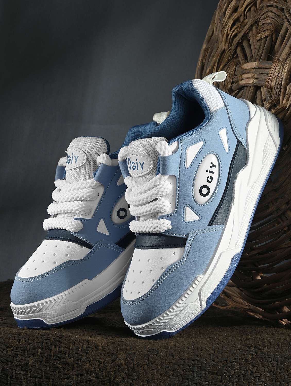 boys blue lace up sneaker