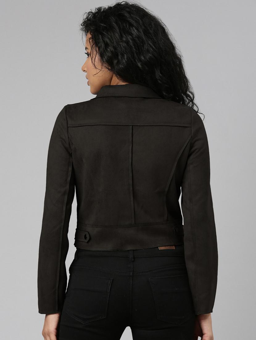 women solid long sleeves regular jacket - 21842904 - Standard Image - 2