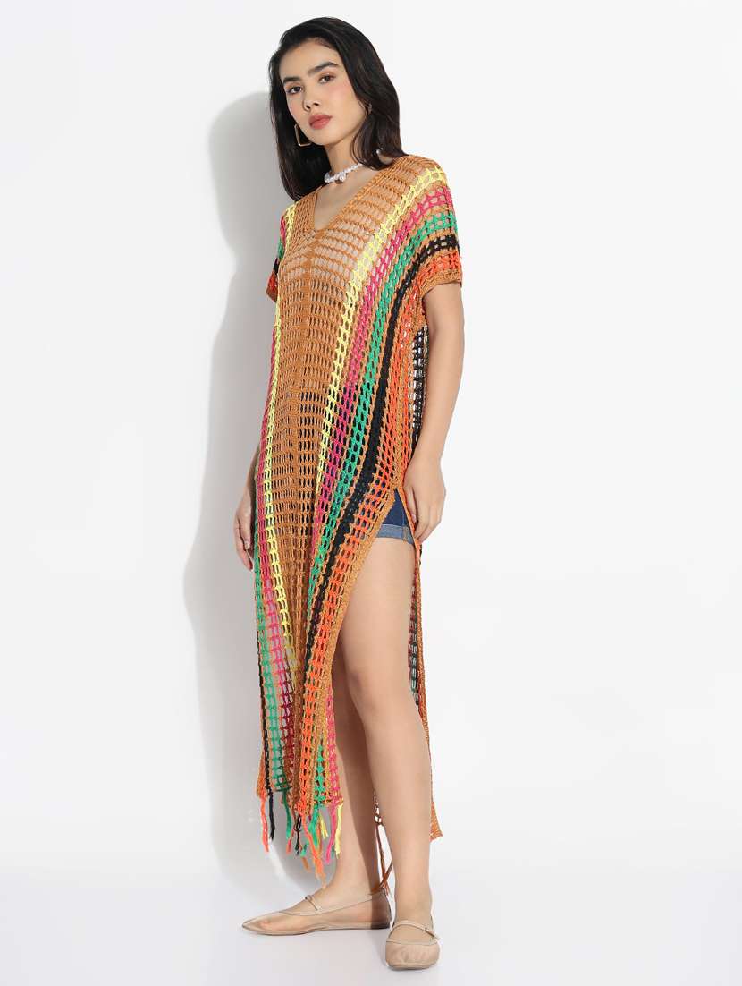 women self designed sheer crochet top - 21843000 -  Standard Image - 2