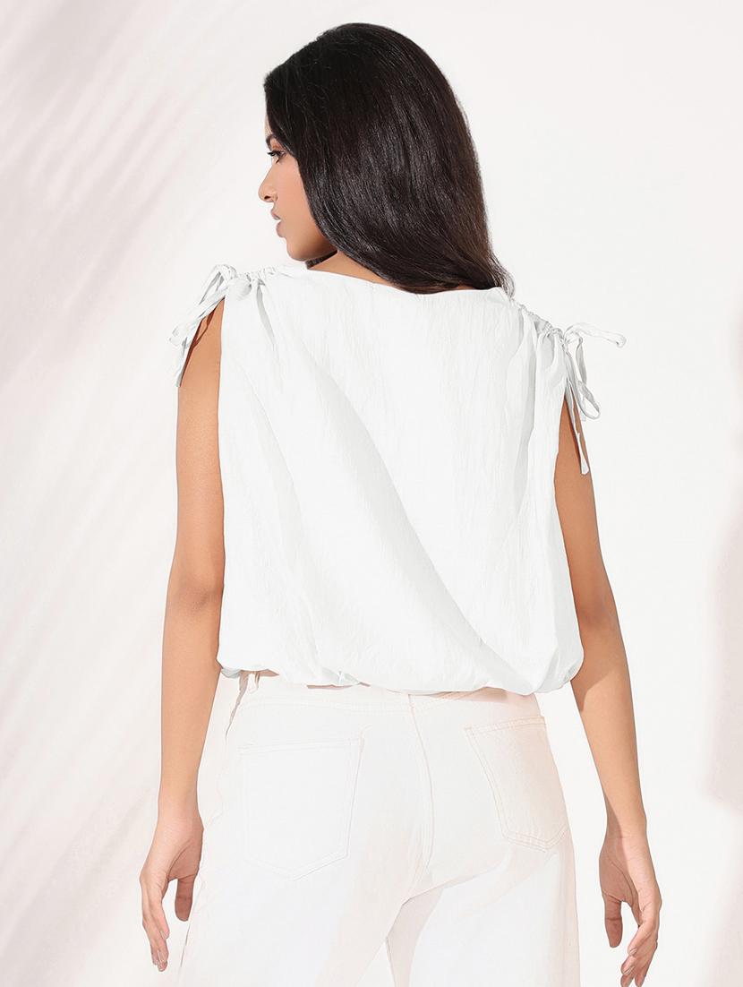women solid sleeveless blouson top - 21843011 - Standard Image - 2