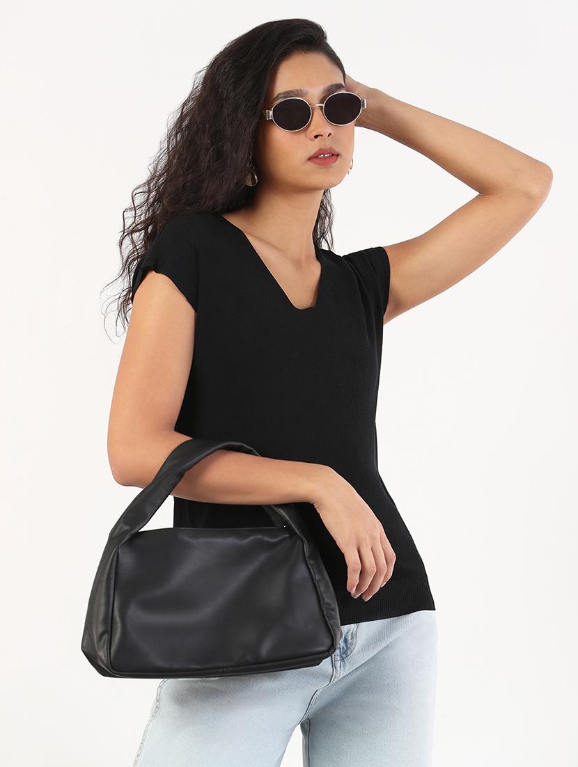 women solid cap sleeves regular top - 21843037 - Zoom Image - 0