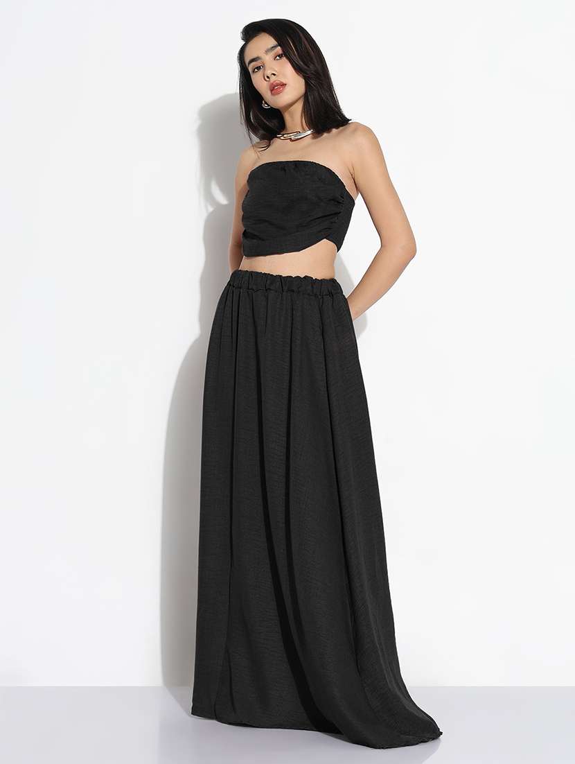 women solid tube top and skirt co-ord set  - 21843081 -  Standard Image - 2