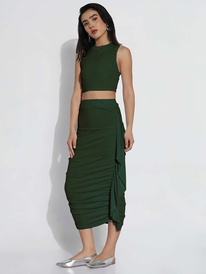 women solid top and skirt co-ord set  - 21843087 -  Standard Image - 2