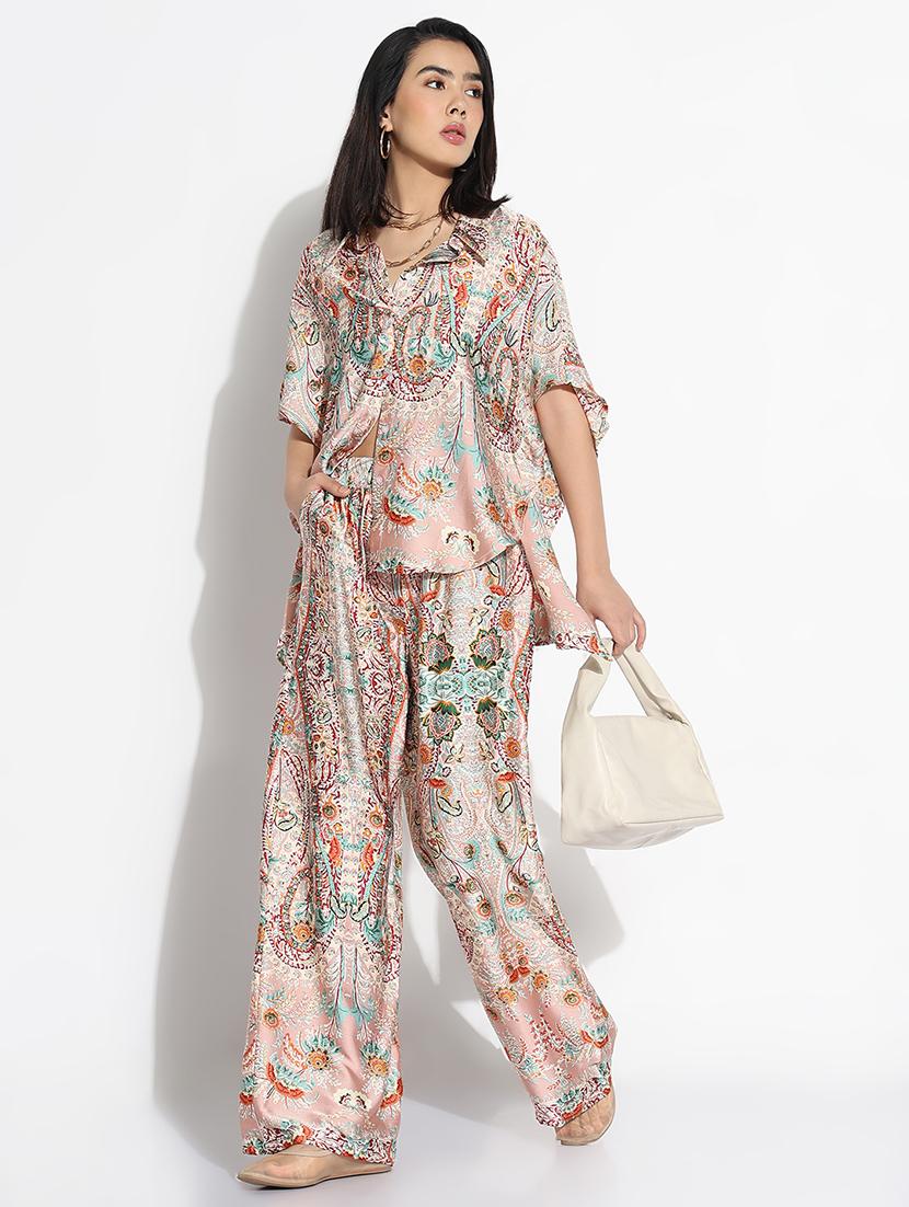 women printed shirt and trouser co-ord set - 21843088 - Standard Image - 7