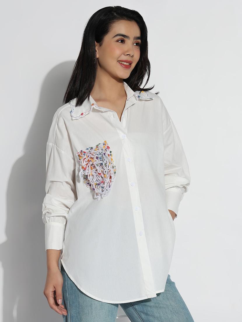 white cotton regular shirt - 21843097 - Standard Image - 2
