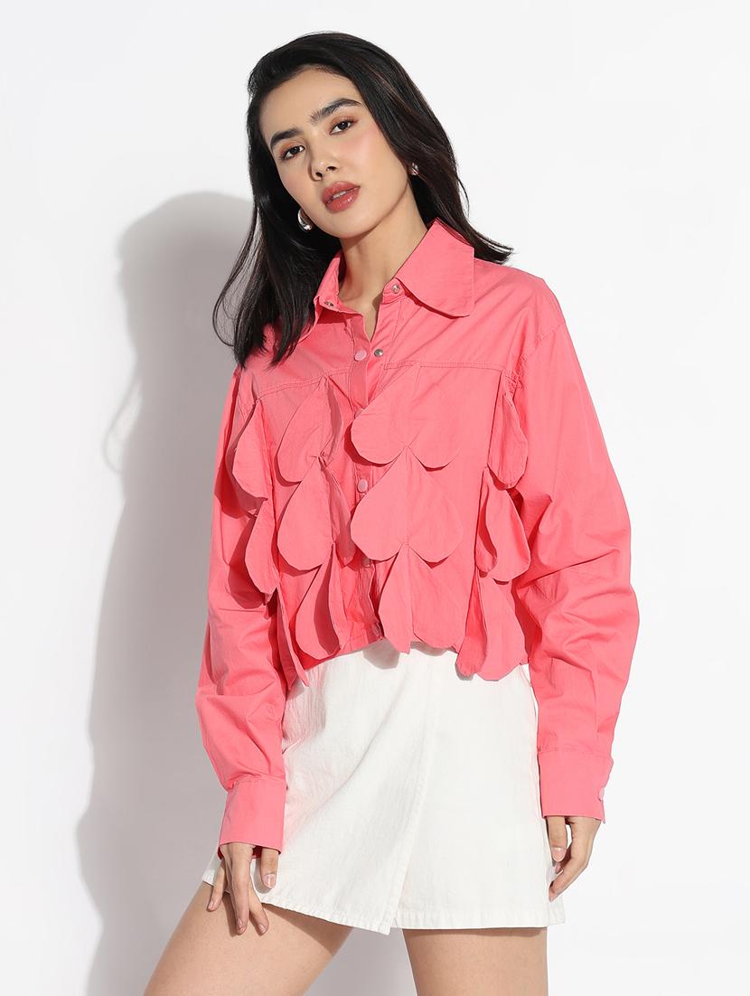 pink cotton regular shirt - 21843104 - Standard Image - 2