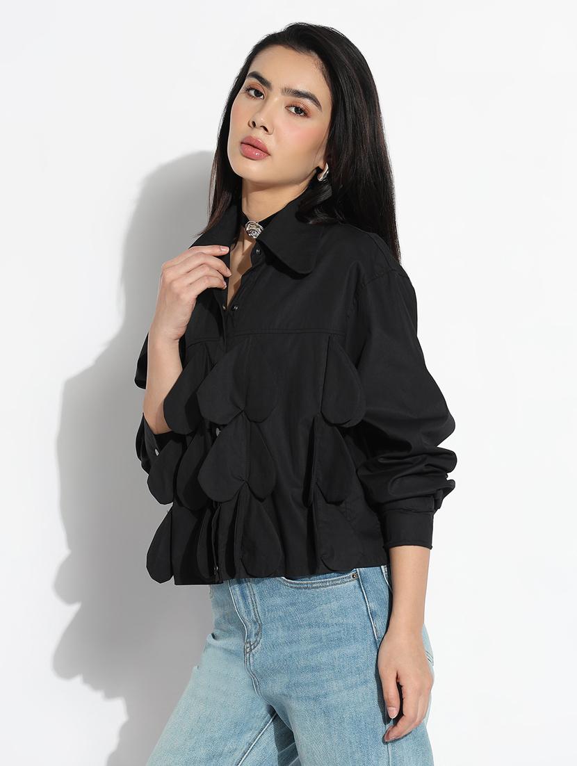 black cotton regular shirt - 21843105 - Standard Image - 2